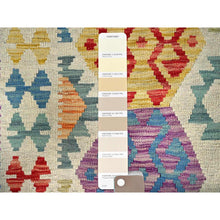 Load image into Gallery viewer, 8&#39;10&quot;x10&#39; Beige, Reversible Afghan Kilim with All Over Geometric Pattern, 100% Wool, Natural Dyes, Flat Weave, Hand Woven, Oriental Rug FWR514116