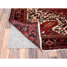 Load image into Gallery viewer, 6&#39;7&quot;x9&#39;3&quot; Vivid Auburn Red, Hand Knotted Vintage Persian Evenly Worn Pure Wool Heriz, Good Condition, Sides and Ends Professionally Secured, Cleaned, Oriental Rug FWR515418