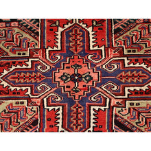 Load image into Gallery viewer, 6&#39;7&quot;x9&#39;3&quot; Vivid Auburn Red, Hand Knotted Vintage Persian Evenly Worn Pure Wool Heriz, Good Condition, Sides and Ends Professionally Secured, Cleaned, Oriental Rug FWR515418