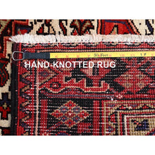 Load image into Gallery viewer, 6&#39;7&quot;x9&#39;3&quot; Vivid Auburn Red, Hand Knotted Vintage Persian Evenly Worn Pure Wool Heriz, Good Condition, Sides and Ends Professionally Secured, Cleaned, Oriental Rug FWR515418