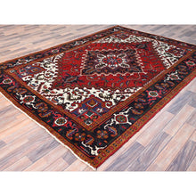 Load image into Gallery viewer, 6&#39;7&quot;x9&#39;2&quot; Spanish Red, Semi Antique Persian Heriz, Organic Wool, Sides and Ends Professionally Secured, Cleaned, Hand Knotted Soft and Full Pile, Oriental Rug FWR515514