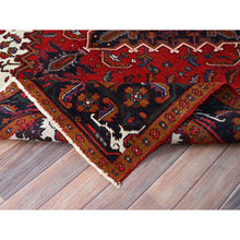 Load image into Gallery viewer, 6&#39;7&quot;x9&#39;2&quot; Spanish Red, Semi Antique Persian Heriz, Organic Wool, Sides and Ends Professionally Secured, Cleaned, Hand Knotted Soft and Full Pile, Oriental Rug FWR515514