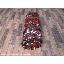 Load image into Gallery viewer, 6&#39;7&quot;x9&#39;2&quot; Spanish Red, Semi Antique Persian Heriz, Organic Wool, Sides and Ends Professionally Secured, Cleaned, Hand Knotted Soft and Full Pile, Oriental Rug FWR515514