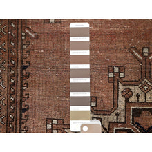 Load image into Gallery viewer, 4&#39;2&quot;x6&#39; Friar Brown, Vintage Distressed Persian Gabbeh and Good Condition, Evenly Worn Pure Wool Hand Knotted Cleaned and Sides and Ends Professionally Secured, Oriental Rug FWR515832