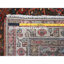 Load image into Gallery viewer, 3&#39;5&quot;x10&#39;4&quot; Monk&#39;s Broke Brown, Evenly Worn, Cropped Thin, Semi Antique Persian Hamadan Hand Knotted Distressed, Natural Wool, Cleaned, Sides and Ends Secured, Wide and Long Runner Good Condition Abrash Oriental Rug FWR515910