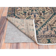 Load image into Gallery viewer, 2&#39;8&quot;x10&#39; Desert Sand Brown, Hand Knotted Abrash Semi Antique Northwest Persian, Professionally Cleaned and Secured Sides and Ends, Distressed Evenly Worn, Natural Wool, Mint Condition and Sheared Low, Wide and Long Runner, Oriental Rug FWR516072