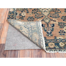 Load image into Gallery viewer, 3&#39;x9&#39;5&quot; Sienna Brown, Vintage Persian Bibikabad With Distinct Abrash, Sheared Low Evenly Worn Soft Wool, Hand Knotted Cleaned, Sides and Ends Professionally Secured, Cropped Thin, Excellent Condition Wide Runner Oriental Rug FWR516102