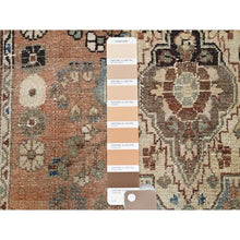 Load image into Gallery viewer, 3&#39;x9&#39;5&quot; Sienna Brown, Vintage Persian Bibikabad With Distinct Abrash, Sheared Low Evenly Worn Soft Wool, Hand Knotted Cleaned, Sides and Ends Professionally Secured, Cropped Thin, Excellent Condition Wide Runner Oriental Rug FWR516102