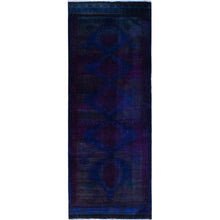 Load image into Gallery viewer, 3&#39;5&quot;x9&#39; Pickled Beet Purple, Old Northwest Persian Overdyed, Evenly Worn Natural Wool Distressed, Sides and Ends Professionally Secured, Cleaned, Hand Knotted Sheared Low Wide Runner, Oriental Rug FWR516150