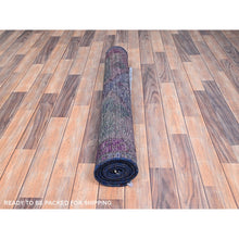 Load image into Gallery viewer, 3&#39;5&quot;x9&#39; Pickled Beet Purple, Old Northwest Persian Overdyed, Evenly Worn Natural Wool Distressed, Sides and Ends Professionally Secured, Cleaned, Hand Knotted Sheared Low Wide Runner, Oriental Rug FWR516150