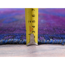 Load image into Gallery viewer, 3&#39;5&quot;x9&#39; Pickled Beet Purple, Old Northwest Persian Overdyed, Evenly Worn Natural Wool Distressed, Sides and Ends Professionally Secured, Cleaned, Hand Knotted Sheared Low Wide Runner, Oriental Rug FWR516150