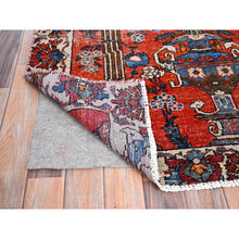 Load image into Gallery viewer, 4&#39;x5&#39;10&quot; Bullseye Red, Evenly Worn, Old Persian Bakhtiari With Vase and Earn Design, Professionally Cleaned and Sides and Ends Secured, Soft Wool Sheared Low, Excellent Condition Oriental Cropped Thin Rug FWR516324