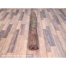 Load image into Gallery viewer, 4&#39;x6&#39;1&quot; Acorn Brown, Old Persian Shiraz with Small Animal Figurines and Distinct Abrash, Evenly Worn Pure Wool, Sides and Ends Secured, Professionally Cleaned, Distressed Look, Sheared Low, Oriental Rug FWR516402