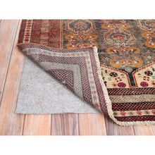 Load image into Gallery viewer, 3&#39;3&quot;x6&#39;6&quot; Brown Stone, Old Persian Baluch With Distinct Abrash, Cropped Thin, Evenly Worn Pure Wool Hand Knotted, Sheared Low Distressed Look, Excellent Condition, Clean with Sides and Ends Professionally Secured, Oriental Rug FWR516426