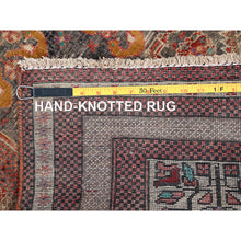 Load image into Gallery viewer, 3&#39;3&quot;x6&#39;6&quot; Brown Stone, Old Persian Baluch With Distinct Abrash, Cropped Thin, Evenly Worn Pure Wool Hand Knotted, Sheared Low Distressed Look, Excellent Condition, Clean with Sides and Ends Professionally Secured, Oriental Rug FWR516426