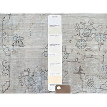 Load image into Gallery viewer, 6&#39;3&quot;x9&#39; Brilliant White, 100% Wool, Mint Condition Overdyed Vintage Persian Tabriz, Cropped Thin, Evenly Worn and Distressed, Hand Knotted, Oriental Rug FWR516600