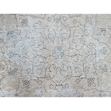 Load image into Gallery viewer, 6&#39;3&quot;x9&#39; Brilliant White, 100% Wool, Mint Condition Overdyed Vintage Persian Tabriz, Cropped Thin, Evenly Worn and Distressed, Hand Knotted, Oriental Rug FWR516600