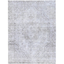 Load image into Gallery viewer, 7&#39;5&quot;x10&#39; Dieskau Gray, Evenly Worn, Old Persian White Wash Tabriz With Blue Highlights, Professionally Cleaned and Sides and Ends Secured, Soft Wool Sheared Low, Excellent Condition Oriental Cropped Thin Rug FWR516606