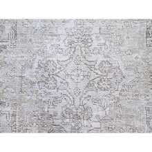 Load image into Gallery viewer, 7&#39;5&quot;x10&#39; Dieskau Gray, Evenly Worn, Old Persian White Wash Tabriz With Blue Highlights, Professionally Cleaned and Sides and Ends Secured, Soft Wool Sheared Low, Excellent Condition Oriental Cropped Thin Rug FWR516606