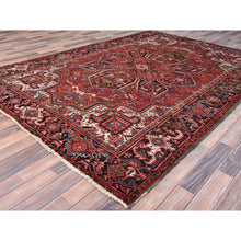 Load image into Gallery viewer, 7&#39;2&quot;x9&#39;10&quot; Burning Brush Red, Rustic Look, Sides and Ends Professionally Cleaned and Secured, Vintage and 100% Wool Good Condition Semi Antique Persian Heriz Design, Hand Knotted, Oriental Rug FWR516828