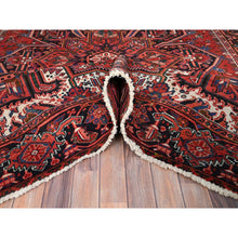 Load image into Gallery viewer, 7&#39;2&quot;x9&#39;10&quot; Burning Brush Red, Rustic Look, Sides and Ends Professionally Cleaned and Secured, Vintage and 100% Wool Good Condition Semi Antique Persian Heriz Design, Hand Knotted, Oriental Rug FWR516828