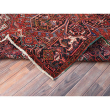 Load image into Gallery viewer, 7&#39;2&quot;x9&#39;10&quot; Burning Brush Red, Rustic Look, Sides and Ends Professionally Cleaned and Secured, Vintage and 100% Wool Good Condition Semi Antique Persian Heriz Design, Hand Knotted, Oriental Rug FWR516828