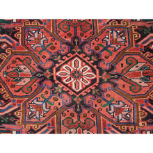 Load image into Gallery viewer, 7&#39;2&quot;x9&#39;10&quot; Burning Brush Red, Rustic Look, Sides and Ends Professionally Cleaned and Secured, Vintage and 100% Wool Good Condition Semi Antique Persian Heriz Design, Hand Knotted, Oriental Rug FWR516828