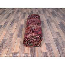 Load image into Gallery viewer, 7&#39;2&quot;x9&#39;10&quot; Burning Brush Red, Rustic Look, Sides and Ends Professionally Cleaned and Secured, Vintage and 100% Wool Good Condition Semi Antique Persian Heriz Design, Hand Knotted, Oriental Rug FWR516828