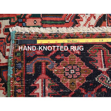 Load image into Gallery viewer, 7&#39;2&quot;x9&#39;10&quot; Burning Brush Red, Rustic Look, Sides and Ends Professionally Cleaned and Secured, Vintage and 100% Wool Good Condition Semi Antique Persian Heriz Design, Hand Knotted, Oriental Rug FWR516828