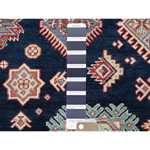 Load image into Gallery viewer, 9&#39;x9&#39; Anchors Aweigh Blue with Upsdell Red, Natural Dyes, Densely Woven, Pure Wool, Special Kazak All Over Geometric Design, Hand Knotted Round Oriental Rug FWR517308