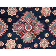 Load image into Gallery viewer, 9&#39;x9&#39; Anchors Aweigh Blue with Upsdell Red, Natural Dyes, Densely Woven, Pure Wool, Special Kazak All Over Geometric Design, Hand Knotted Round Oriental Rug FWR517308