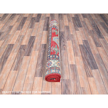 Load image into Gallery viewer, 3&#39;10&quot;x5&#39;8&quot; Show Stopper Red, All Wool, Densely Woven, Natural Dyes, Kazak Tribal Design, Hand Knotted Oriental Rug FWR517776