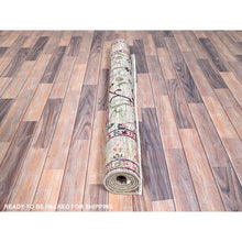 Load image into Gallery viewer, 4&#39;1&quot;x6&#39; Fallen Rock Gray, Colorful Natural Dyes, Hand Knotted Densely Woven, Sultani Pomegranate Design , Oriental Extra Soft Wool Rug FWR518148