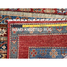 Load image into Gallery viewer, 4&#39;2&quot;x5&#39;9&quot; Gilded Beige, Colorful Vibrant Pure Wool, Afghan Super Kazak with Shawl Design, Hand Knotted Vegetable Dyes Oriental Rug FWR518160