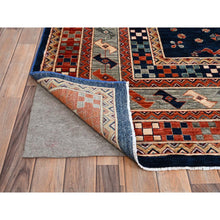 Load image into Gallery viewer, 11&#39;5&quot;x11&#39;9&quot; Hague Blue and Matte Silver Gray, Hand Knotted Armenian Inspired Caucasian Design with Small Birds Figurines 200 KPSI, Natural Dyes, Densely Woven, Soft Wool Square Oriental Rug FWR518454