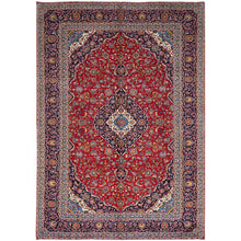 Load image into Gallery viewer, 9&#39;8&quot;x12&#39;10&quot; Pepper Red,Old Persian Kashan With Central Medallion, Hand Knotted Extra Soft Wool, Sides and Ends Professionally Cleaned, Mint Condition, Full Pile and Soft, Oriental Rug FWR518562