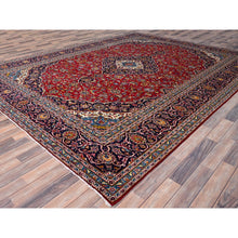 Load image into Gallery viewer, 9&#39;8&quot;x12&#39;10&quot; Pepper Red,Old Persian Kashan With Central Medallion, Hand Knotted Extra Soft Wool, Sides and Ends Professionally Cleaned, Mint Condition, Full Pile and Soft, Oriental Rug FWR518562