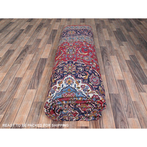 9'8"x12'10" Pepper Red,Old Persian Kashan With Central Medallion, Hand Knotted Extra Soft Wool, Sides and Ends Professionally Cleaned, Mint Condition, Full Pile and Soft, Oriental Rug FWR518562