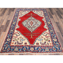 Load image into Gallery viewer, 3&#39;10&quot;x5&#39;8&quot; Snowbound White, Hand Knotted Afghan Kazak Densely Woven, Soft and Vibrant Wool Natural Dyes, Oriental Rug FWR518610