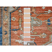 Load image into Gallery viewer, 8&#39;x10&#39; Smashed Pumpkin Orange, Vegetable Dyes With Goose Gray Corners, Hand Knotted Velvety Wool, Broad Borders, Aryana Collection With Centre Geometric Medallion, Oriental Rug FWR519054