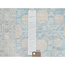 Load image into Gallery viewer, 10&#39;x13&#39;6&quot; Murmur Blue, White Wash Peshawar with All Over Khotan Repetitive Pomegranate Design, Pure Wool, Hand Knotted, Natural Dyes, Oriental Rug FWR519102