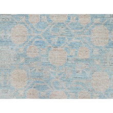 Load image into Gallery viewer, 10&#39;x13&#39;6&quot; Murmur Blue, White Wash Peshawar with All Over Khotan Repetitive Pomegranate Design, Pure Wool, Hand Knotted, Natural Dyes, Oriental Rug FWR519102