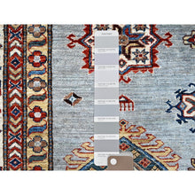 Load image into Gallery viewer, 12&#39;x12&#39; Nimbus Cloud Gray, Afghan Super Kazak with All Over Geometric Motifs, Natural Dyes, Hand Knotted, Organic Wool, Oriental Square Rug FWR519324