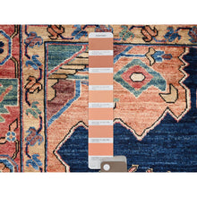 Load image into Gallery viewer, 4&#39;1&quot;x6&#39;2&quot; Broncos Blue, Denser Weave, Heriz Vegetable Dyes Design, Hand Knotted, Extra Soft Wool, Oriental Rug FWR519534