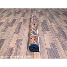 Load image into Gallery viewer, 4&#39;1&quot;x6&#39;2&quot; Broncos Blue, Denser Weave, Heriz Vegetable Dyes Design, Hand Knotted, Extra Soft Wool, Oriental Rug FWR519534