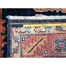 Load image into Gallery viewer, 4&#39;1&quot;x6&#39;2&quot; Broncos Blue, Denser Weave, Heriz Vegetable Dyes Design, Hand Knotted, Extra Soft Wool, Oriental Rug FWR519534