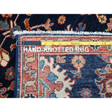 Load image into Gallery viewer, 2&#39;9&quot;x10&#39;2&quot; College Navy Blue, All Over Antiqued Bijar Design, All Natural Wool, Denser Weave, Natural Dyes Hand Knotted Oriental Runner Rug FWR519540