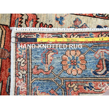 Load image into Gallery viewer, 2&#39;7&quot;x12&#39;3&quot; Lily Green, Ghazni Wool, Densely Woven, Vegetable Dyes, Hand Knotted, Heriz Design Aryana Oriental Runner Rug FWR519546