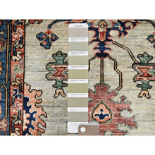 Load image into Gallery viewer, 2&#39;10&quot;x13&#39;9&quot; Spray Green, Aryana Collection With Floral Border, Heriz All Over Design, Hand Knotted, Pure Wool, Densely Woven, Runner Oriental Rug FWR519564