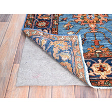 Load image into Gallery viewer, 2&#39;8&quot;x12&#39;10&quot; Azure Blue, Luxurious Wool, Denser Weave, Hand Knotted, All Over Heriz Design, Oriental Aryana Collection, Runner Rug FWR519570